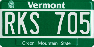 VT license plate RKS705