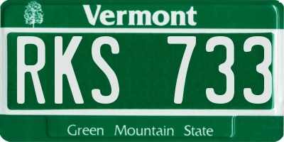 VT license plate RKS733