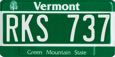 VT license plate RKS737
