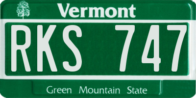 VT license plate RKS747