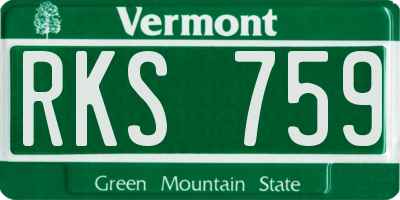 VT license plate RKS759