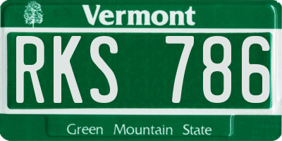 VT license plate RKS786