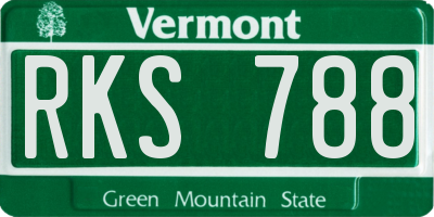 VT license plate RKS788