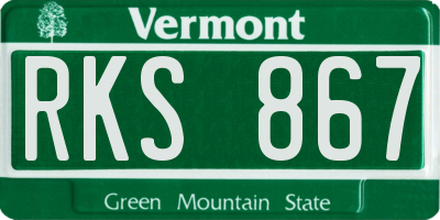 VT license plate RKS867