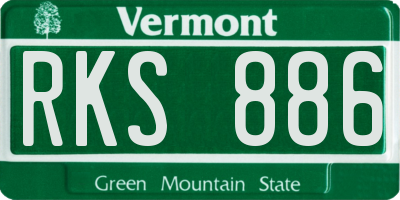 VT license plate RKS886