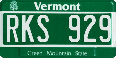 VT license plate RKS929