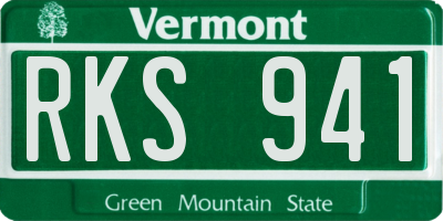 VT license plate RKS941