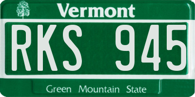 VT license plate RKS945
