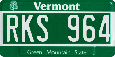 VT license plate RKS964