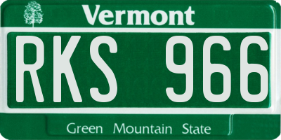 VT license plate RKS966