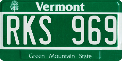 VT license plate RKS969