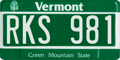 VT license plate RKS981