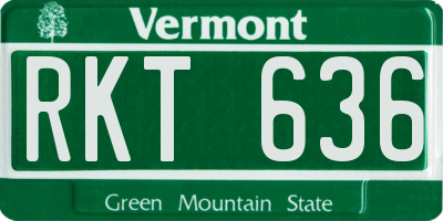 VT license plate RKT636