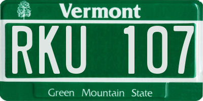 VT license plate RKU107
