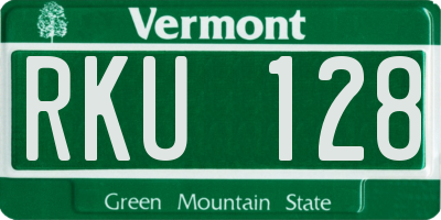 VT license plate RKU128