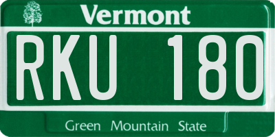 VT license plate RKU180
