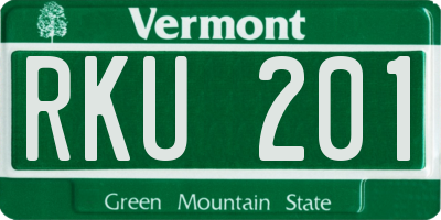 VT license plate RKU201