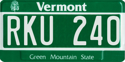 VT license plate RKU240