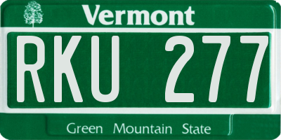 VT license plate RKU277