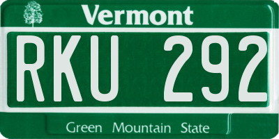 VT license plate RKU292