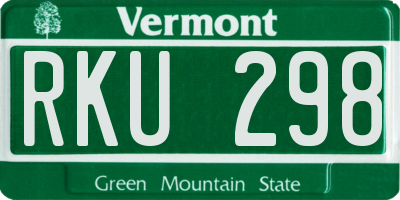 VT license plate RKU298