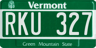 VT license plate RKU327