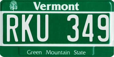 VT license plate RKU349