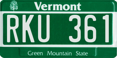 VT license plate RKU361