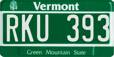 VT license plate RKU393
