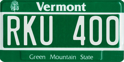 VT license plate RKU400