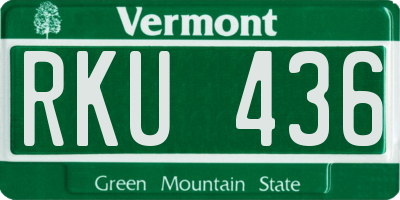 VT license plate RKU436