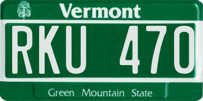 VT license plate RKU470
