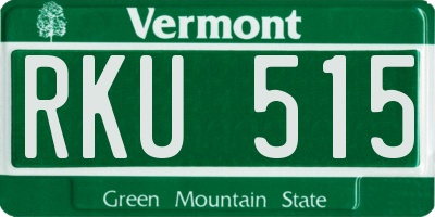 VT license plate RKU515