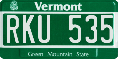VT license plate RKU535