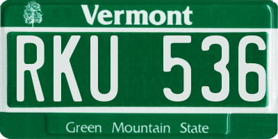VT license plate RKU536