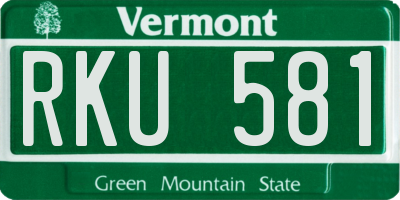 VT license plate RKU581