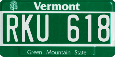 VT license plate RKU618