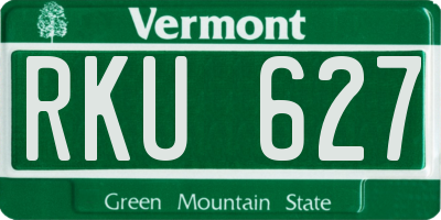 VT license plate RKU627