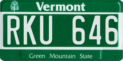 VT license plate RKU646
