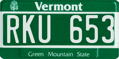 VT license plate RKU653