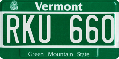 VT license plate RKU660