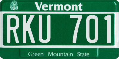 VT license plate RKU701
