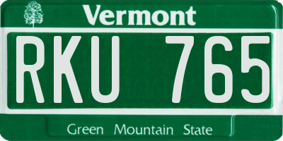 VT license plate RKU765