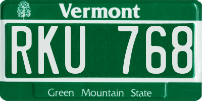 VT license plate RKU768