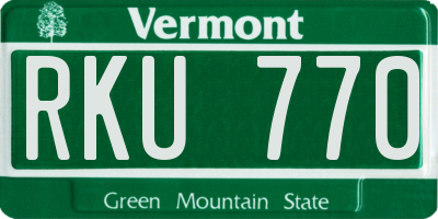 VT license plate RKU770