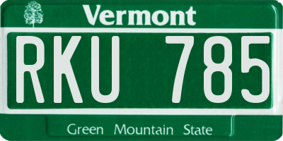 VT license plate RKU785