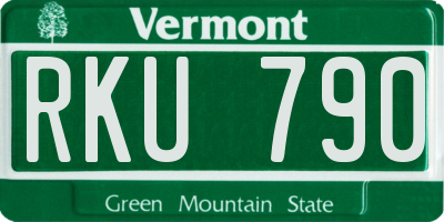 VT license plate RKU790