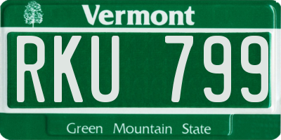 VT license plate RKU799