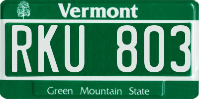 VT license plate RKU803