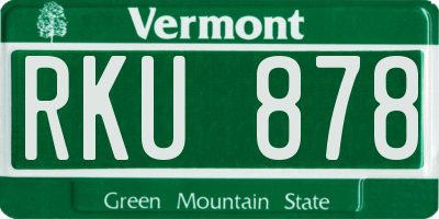 VT license plate RKU878